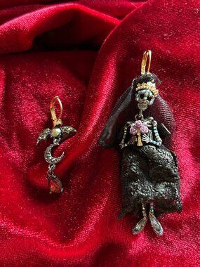 Betsey Johnson Corpse Bride earrings